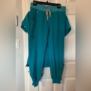 Figs Teal scrub joggers